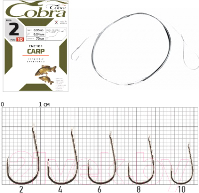 Набор крючков рыболовных COBRA Carp / CNC101-008 (10шт)