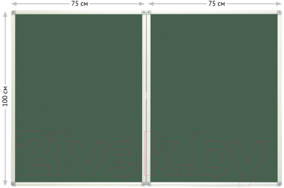 Меловая доска OfficeSpace 307564 (300x100/100x75x2)