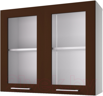 Шкаф навесной для кухни Горизонт Мебель Люкс 80 с витриной - фото