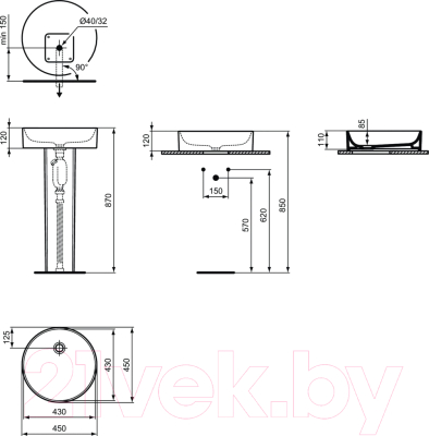 Умывальник Ideal Standard Conca T369601