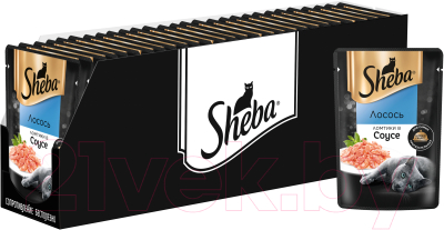 Влажный корм для кошек Sheba Ломтики в соусе. Лосось