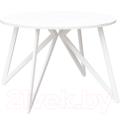 Обеденный стол Millwood Женева Л18 D110 (дуб белый Craft/металл белый) - фото