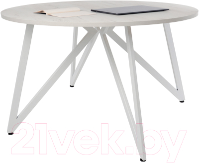 Обеденный стол Millwood Женева Л18 D110 (дуб белый Craft/металл белый)