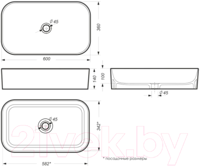 Умывальник Sanita Luxe Infinity Slim INF60SLWB01S