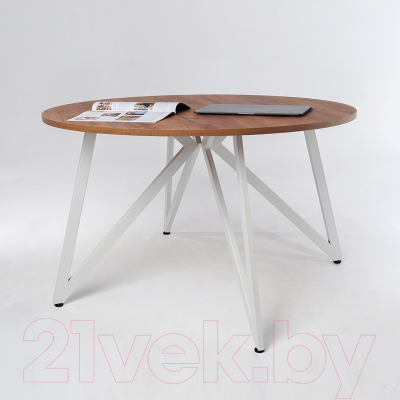 Обеденный стол Millwood Женева Л18 D120 (дуб табачный Craft/металл белый)