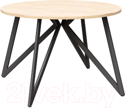 Обеденный стол Millwood Женева Л18 D120 (дуб золотой Craft/металл черный) - фото