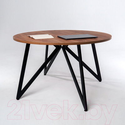 Обеденный стол Millwood Женева Л18 D120 (дуб табачный Craft/металл черный)