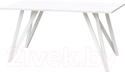 Обеденный стол Millwood Женева 2 Л18 100x70 (дуб белый Craft/металл белый) - фото