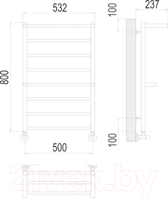 Полотенцесушитель водяной Terminus Анкона П8 500x800