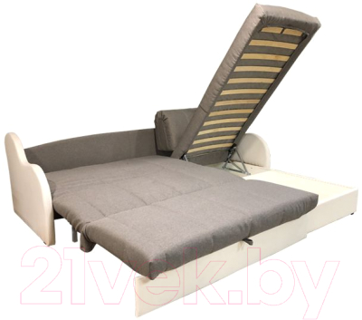 Диван угловой Асмана Магнат-1 1.2 (кватро 2/кожзам белый)