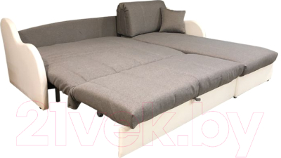 Диван угловой Асмана Магнат-1 1.2 (кватро 2/кожзам белый)