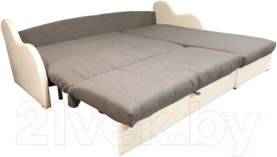 Диван угловой Асмана Магнат-1 1.2 (кватро 2/кожзам белый)