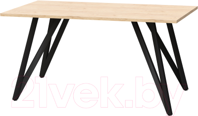 Обеденный стол Millwood Женева 2 Л18 120x70 (дуб золотой Craft/металл черный) - фото
