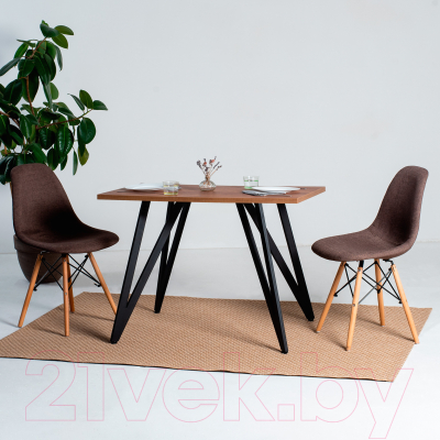 Обеденный стол Millwood Женева 2 Л18 120x70 (дуб табачный Craft/металл черный)