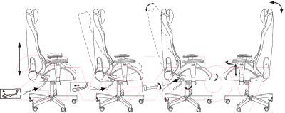 Кресло геймерское Бюрократ Knight Neon (черный экокожа)