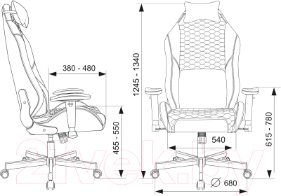 Кресло геймерское Бюрократ Knight Neon (черный экокожа)