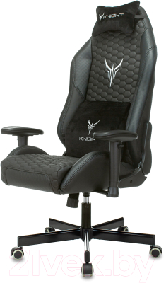 Кресло геймерское Бюрократ Knight Neon (черный экокожа)