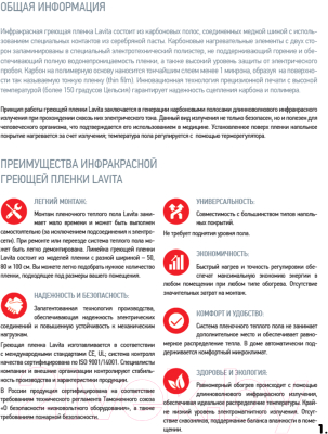 Теплый пол электрический Lavita LH-305 1.0м2