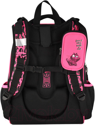 Школьный рюкзак Феникс+ Крэйзи кот / 59299 (малиновый)