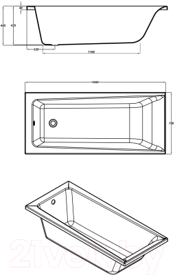 Ванна акриловая Cersanit Lorena 160x70 (с каркасом)
