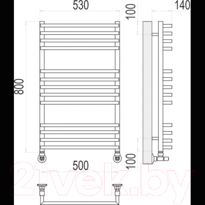 Полотенцесушитель водяной Terminus Берн П13 500x800