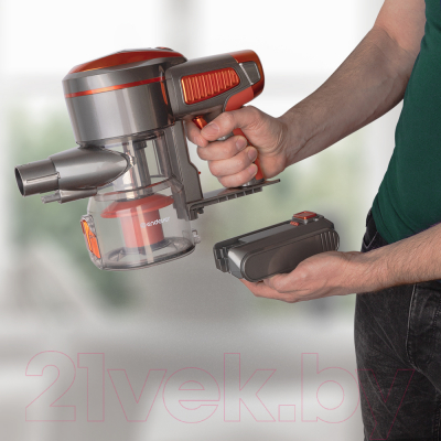 Вертикальный пылесос Endever SkyClean VC-301 (темно-серый/оранжевый)