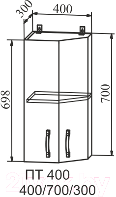Шкаф навесной для кухни ДСВ Тренто ПТ 400