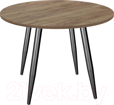 Обеденный стол Sheffilton SHT-TU14/90 ЛДСП (черный муар/дуб галифакс табак) - фото