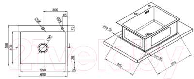 Мойка кухонная STELLAR Evier E6050S