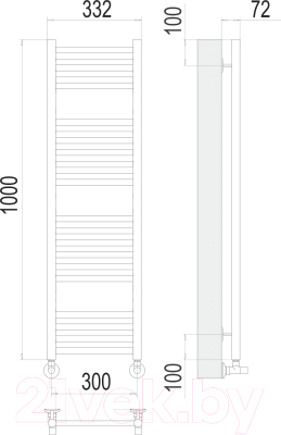 Полотенцесушитель водяной Terminus Аврора П20 300x1000
