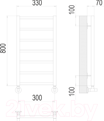 Полотенцесушитель водяной Terminus Контур П7 300x800