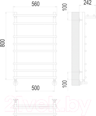 Полотенцесушитель водяной Terminus Ватра П8 500x800