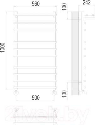 Полотенцесушитель водяной Terminus Ватра П10 500x1000