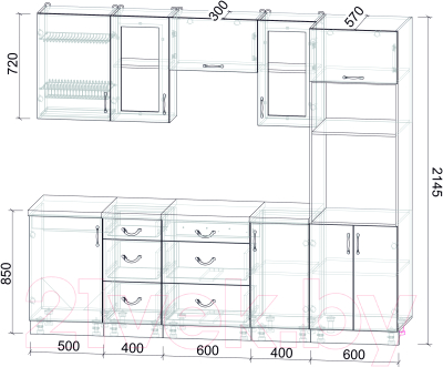 Готовая кухня Интерлиния Мила Крафт 2.5