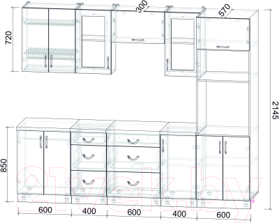 Готовая кухня Интерлиния Мила Крафт 2.6