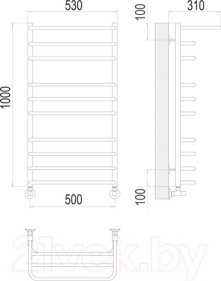 Полотенцесушитель водяной Terminus Арктур П10 500x1000