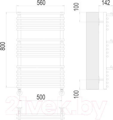Полотенцесушитель водяной Terminus Вента Люкс П16 500x800