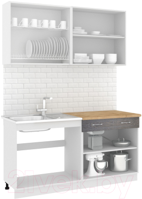 Готовая кухня Кортекс-мебель Корнелия Лира-лайт 1.6м