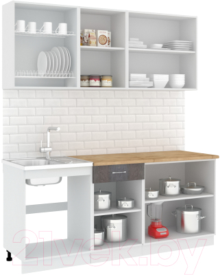 Готовая кухня Кортекс-мебель Корнелия Лира-лайт 1.9м