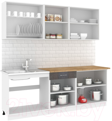 Готовая кухня Кортекс-мебель Корнелия Лира-лайт 2.2м