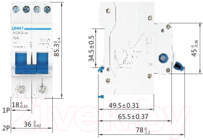 Переключатель Chint NZK2-32 2п 32А