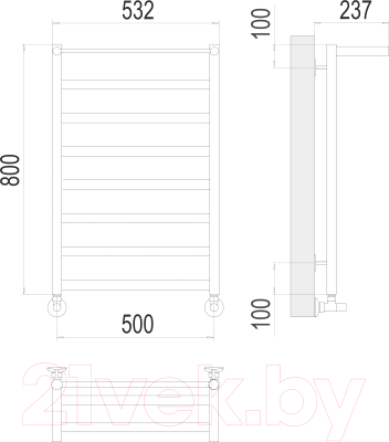 Полотенцесушитель водяной Terminus Хендрикс П8 500x800