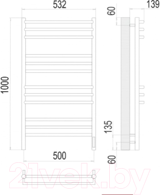 Полотенцесушитель электрический Terminus Прато П12 500x1000