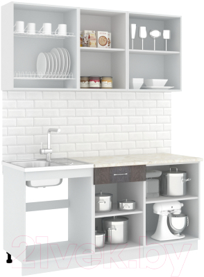 Готовая кухня Кортекс-мебель Корнелия Лира-лайт 1.7м
