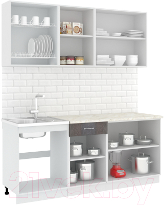 Готовая кухня Кортекс-мебель Корнелия Лира-лайт 1.9м