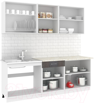 Готовая кухня Кортекс-мебель Корнелия Лира-лайт 2.2м