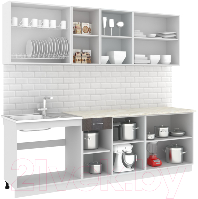 Готовая кухня Кортекс-мебель Корнелия Лира-лайт 2.5м