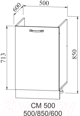 Шкаф под мойку ДСВ Тренто СМ 500 левый (серый/белый)