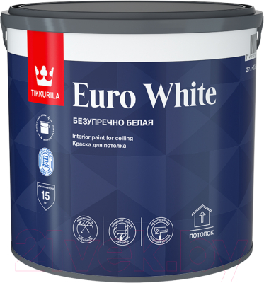 Краска Tikkurila Euro White Для потолка - фото