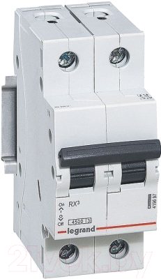Выключатель автоматический Legrand RX3 2P C 63A 4.5кА 2M / 419703 - фото